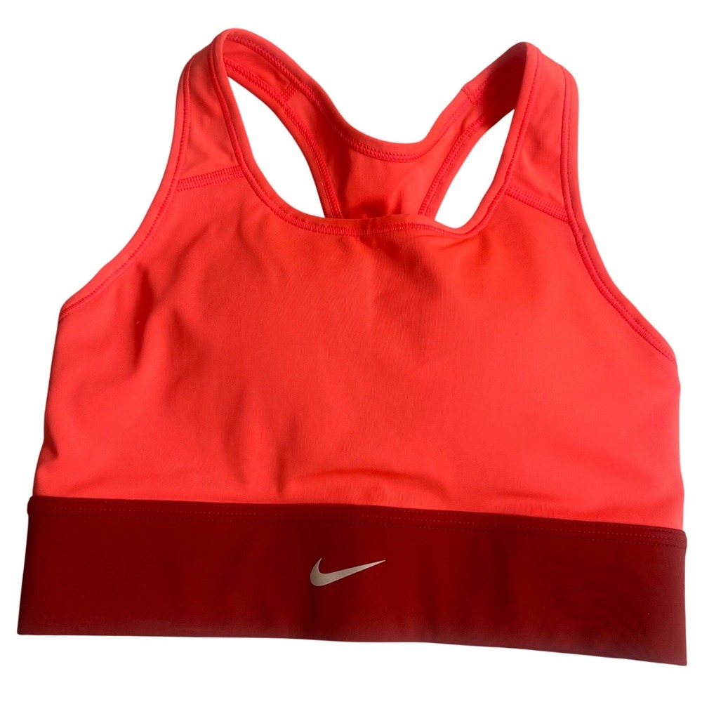 Nike Womens Swoosh Medium Support Sports Bra Orange Red NWT athletic running